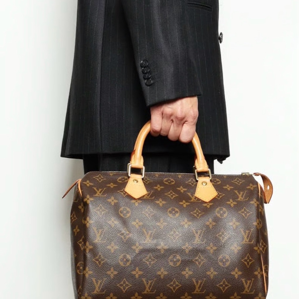 Authentic Louis Vuitton Brown Monogram Satchel Speedy 30
